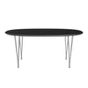 Fritz Hansen Superellipse Ausziehbarer Tisch Chrom/Schwarz Fenix Laminate, 270x100 Cm