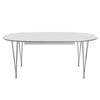 Fritz Hansen Superellipse Udvidelig bordkrom/hvid fenix -laminater, 300x120 cm