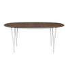 Fritz Hansen Superellipse Udvidelig bord White/Walnut Finer, 270x100 cm