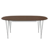 Fritz Hansen Superellipse Ausziehtisch Nine Grau/Walnuss Furnier mit Walnuss Tischkante, 300x120 Cm