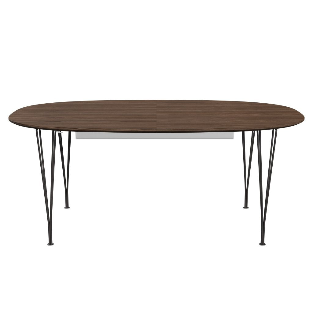 [product_category]-Fritz Hansen Superellipse Extending Table Warm Graphite/Walnut Veneer With Walnut Table Edge, 300x120 Cm-Fritz Hansen-B619-WAL001-WAL001-WARGRA-FRI-1