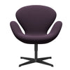  Swan Lounge Chair Black Lacquered/Capture Violet Dark