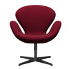  Swan Lounge Stuhl schwarz lackierte/Divina Licht Aubergine