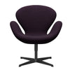  Swan Lounge Chair schwarzer Lack/Divina MD Aubergine