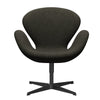  Swan Lounge Chair Black Lacquered/Divina Melange Grey Brown