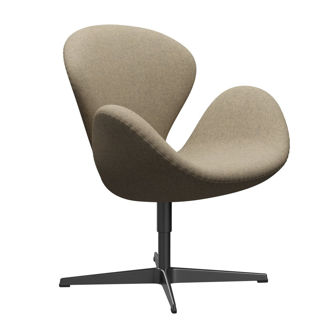 [product_category]-Fritz Hansen Swan Lounge Chair, Black Lacquered/Divina Melange Grey Sand-Fritz Hansen-3320-DIM237-BLLA-FRI-2