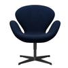 Sedia fritz Hansen Swan Lounge laccatura nera/Divina Melange Navy Dark