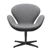  Swan Lounge Chair schwarzer lackierter/Divina Melange Stone Gray