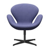  Swan Lounge Stuhl schwarzer lackiertes/Divina Melange Violet Light