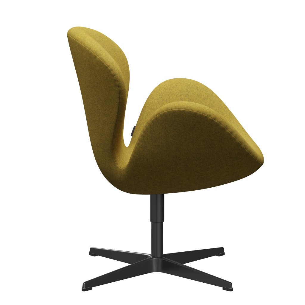 [product_category]-Fritz Hansen Swan Lounge Chair, Black Lacquered/Divina Melange Yellow-Fritz Hansen-3320-DIM427-BLLA-FRI-3