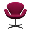  Swan Lounge Chair Black Lacquered/Divina Pink Dark