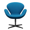  Swan Lounge Chair Black Lacquered/Divina Turquoise