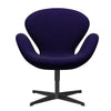  Swan Lounge Chair Black Lacquered / Divina Violet Dark (692)