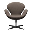  Swan Lounge Chair schwarz lackiert/berühmt silber dunkel