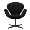  Swan Lounge Chair Black Lacquered/Hallingdal Brown/Dark Grey