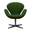  Swan Lounge Chair Black Lacquered/Hallingdal Grass Green