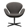  Swan Lounge Chair Black Lacquered/Hallingdal Grey Dark