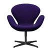  Swan Lounge Chair Black Lacquered/Hallingdal Violet