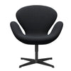 Fritz Hansen Swan Lounge Chair, Black Lacquered/Hallingdal Violet/Green