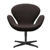  Swan Lounge -stoel zwart gelakt/staalcut Dark Earth Brown