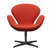  Swan Lounge Chair Black Lacquered/Steelcut Light Red