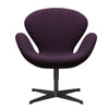  Swan Lounge Chair Black Lacquered/Steelcut Medium Violet