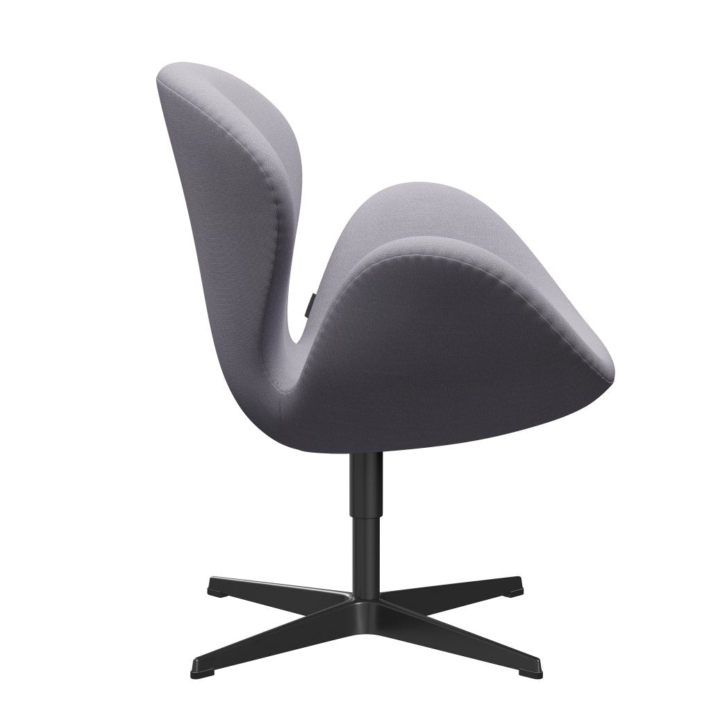 Fritz Hansen Swan Lounge Stuhl, schwarzer lackierter/stahlcut sibergraues Licht