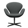  Swan Lounge Chair Black Lacquered/Steelcut Trio Coal