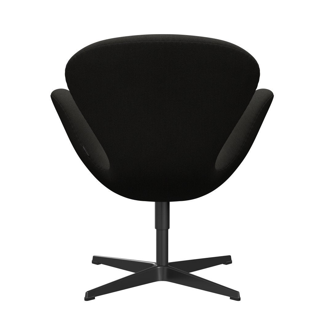 Fritz Hansen Swan Lounge Chair, Black Lackered/Steelcut Trio Dark Brown