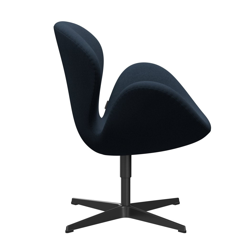 Sedia fritz Hansen Swan Lounge, blu scuro laccati/taglio di acciaio blu scuro