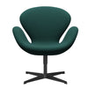  Swan Lounge Chair Black Lacquered/Steelcut Trio Dark Green