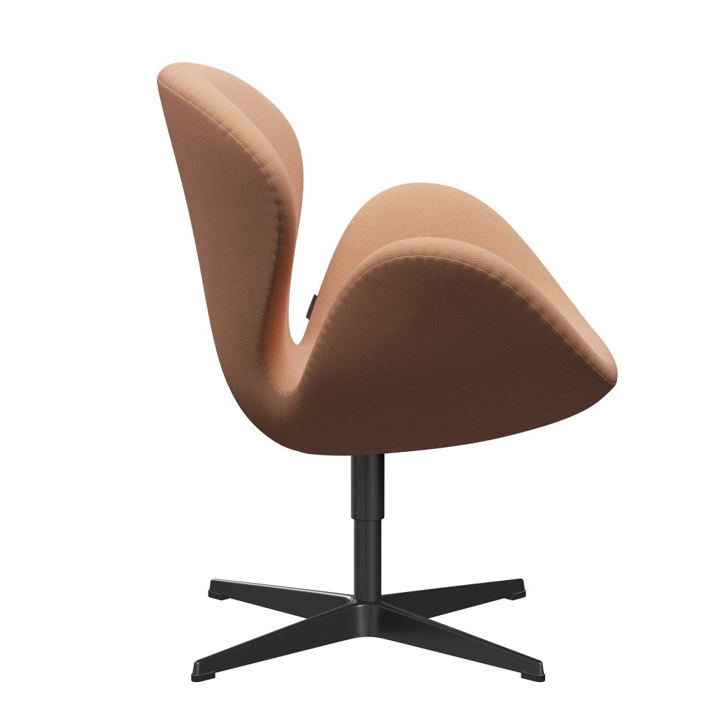 Fritz Hansen Swan Lounge Stuhl, schwarzer lackierter/Steelcut -Trio nude