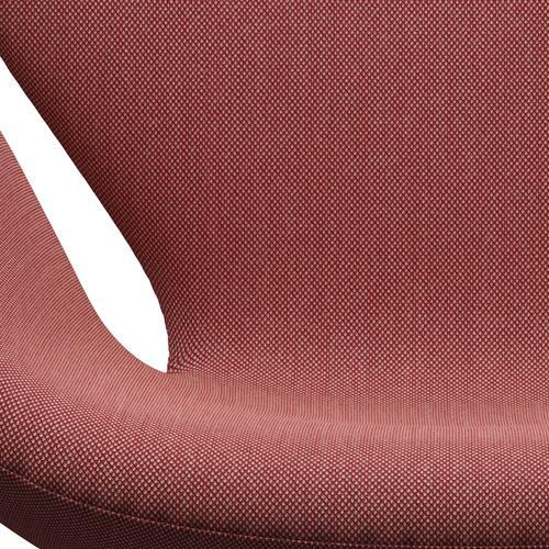 Fritz Hansen Swan Lounge -stoel, zwart gelakt/SteelCut Trio roze/rood/zwart