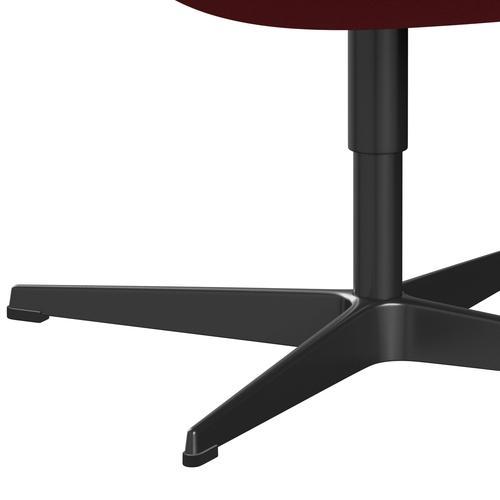 Silla de salón Fritz Hansen Swan, negro lacado/acero trío rojo