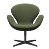  Swan Lounge Chair Black Lacquered/Steelcut Trio Soft Green