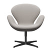 Sedia fritz Hansen Swan Lounge trio a taglio nero/taglio in acciaio bianco e grigio