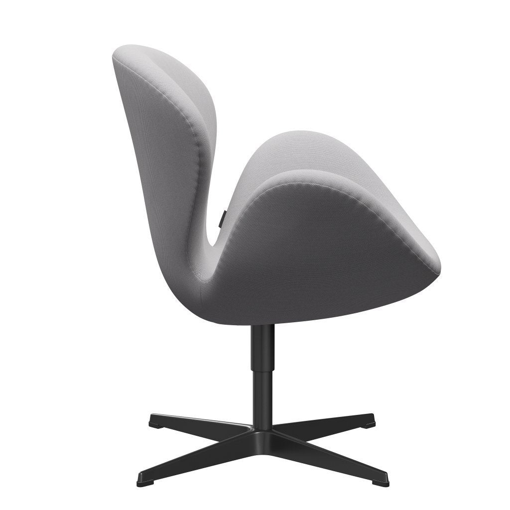 Fritz Hansen Chaise de salon de cygne, Black Laquered / Steelcut trio blanc et gris clair