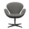  Swan Lounge Chair Black Lacquered/Steelcut Trio White/Black