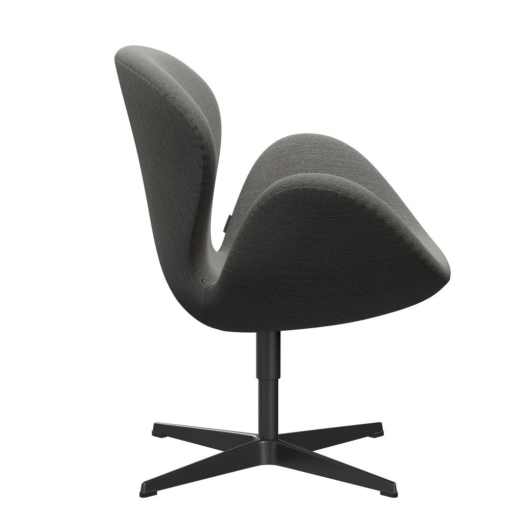 Sedia fritz Hansen Swan Lounge, trio di taglio nero/taglio di acciaio bianco/nero