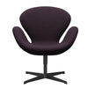  Swan Lounge Chair schwarzer Lack/Tonus Aubergine