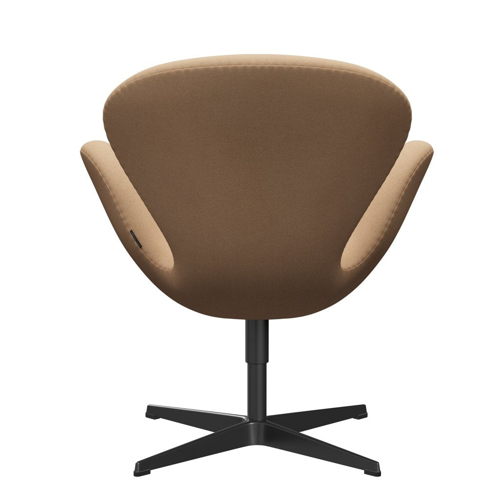 Fritz Hansen Chaise de salon de cygne, beige chaude de laquée / tonus noir