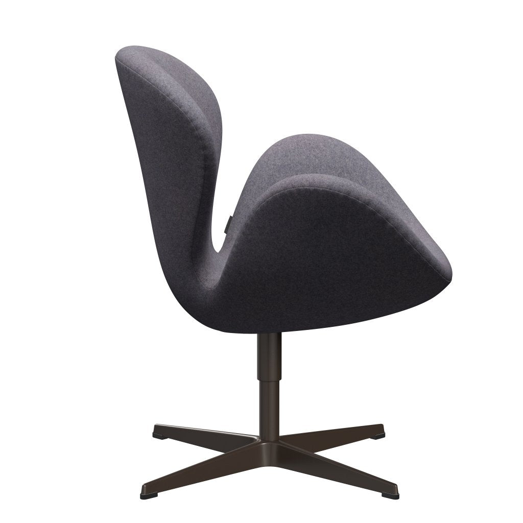 Fritz Hansen Swan Lounge Chair, Brown Bronze/Divina Md Soft Blue Grey