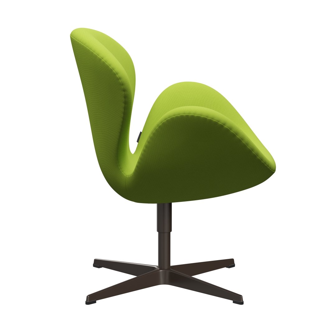 Fritz Hansen Swan Lounge -stoel, bruin brons/roem neon groen