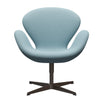  Swan Lounge -stoel bruin brons/staalcut pastel blauw