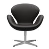  Swan Lounge Stuhl Satin gebürstet Aluminium/Aura schwarzbraun