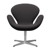 Sedia fritz Hansen Swan Lounge carbone in alluminio/cattura spazzolato satinato