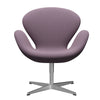  Chaise salon de cygne aluminium brossé en satin / capture violet / marron