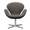  Swan Lounge Chair Satin Brushed Aluminium/Capture Warm Dark Grey