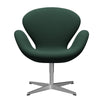  Swan Lounge Chair Satin Brushed Aluminium/Christianshavn Dark Green Uni