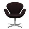  Swan Lounge Chair Satin Brushed Aluminium/Christianshavn Dark Red Uni